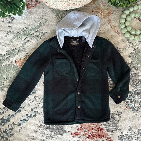 Green and Gray Plaid Hoodie Jacket - Picture 7 of 15